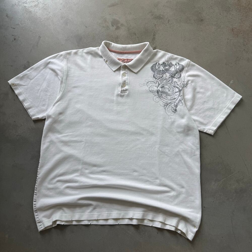 Vintage Y2K Billabong Surf Skater Sleaze Grunge Logo Retro Polo Shirt Size XL